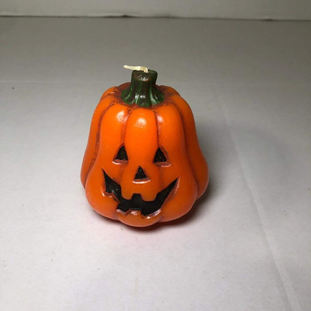 Vintage Russ Small Wax Halloween Jack-O-Lantern Pumpkin Candle Unused